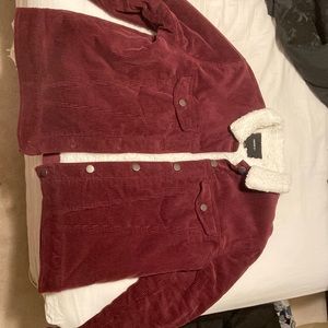 Sherpa Corduroy Maroon Jacket